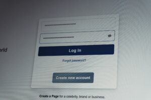 Login screen displaying username and password fields on a mobile device