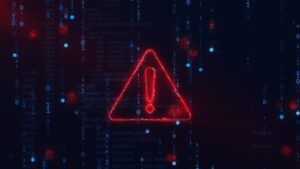Computer screen displaying a warning notification related to data security and unauthorized access