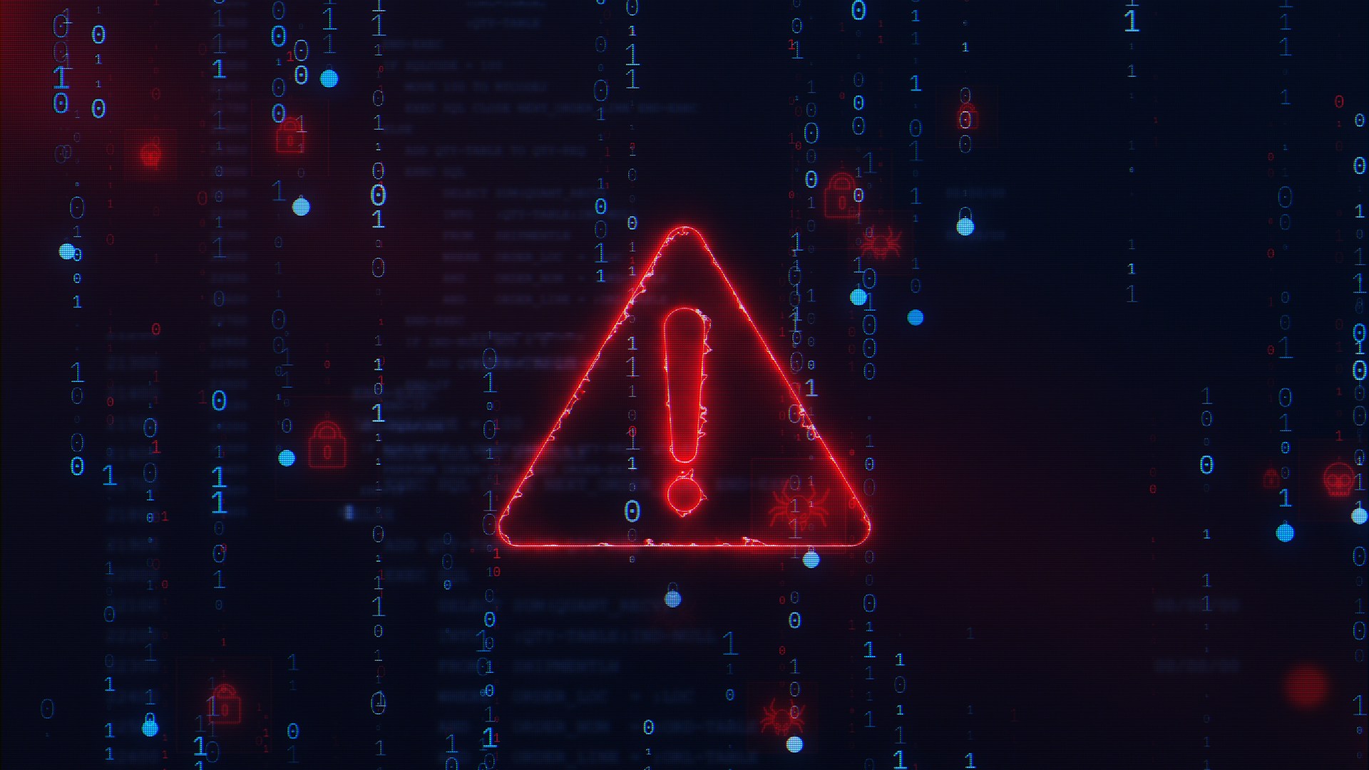 Computer screen displaying a warning notification related to data security and unauthorized access